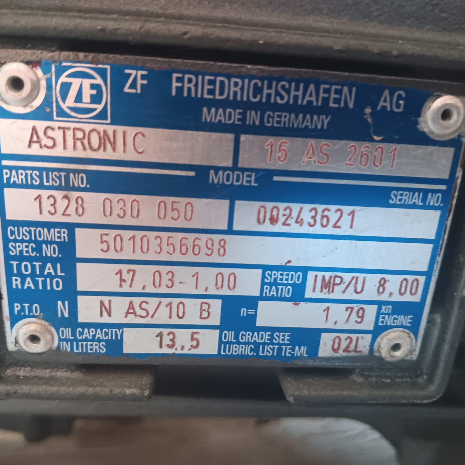 Caixa de Velocidades Astronic 16AS2601